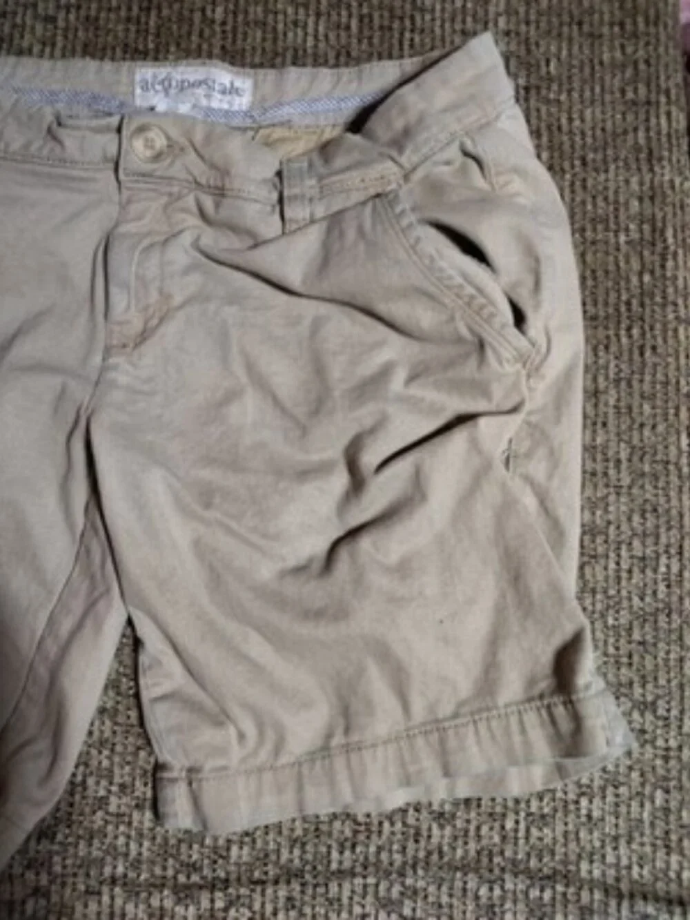 Aeropostale Chino Shorts Womens 5/6 Beige Khaki Twill Flat Front 29x8